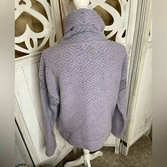 Prana Wool Blend Turtle Neck Light Purple Sweater Long Sleeve Oversized Medium - Picture 5 of 6
